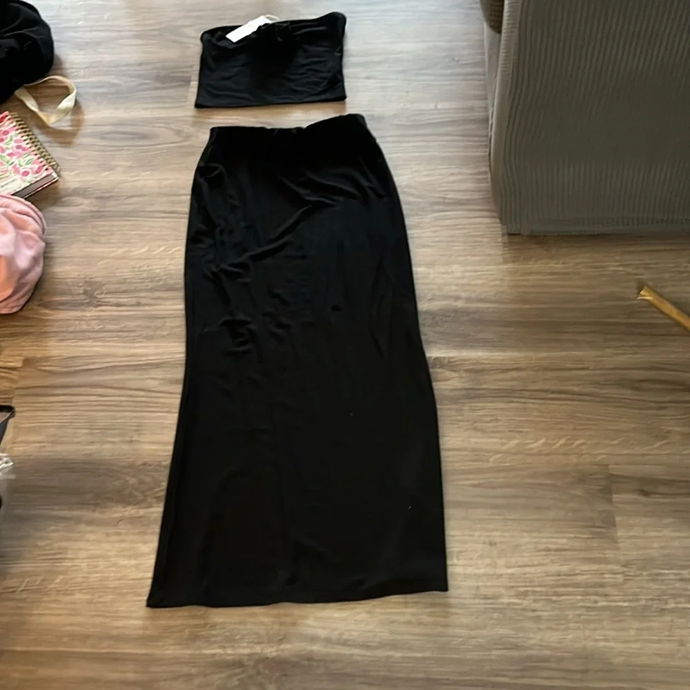 Reformation BLACK ADDALYN TWO PIECE SET Size XS - Picture 11 of 12